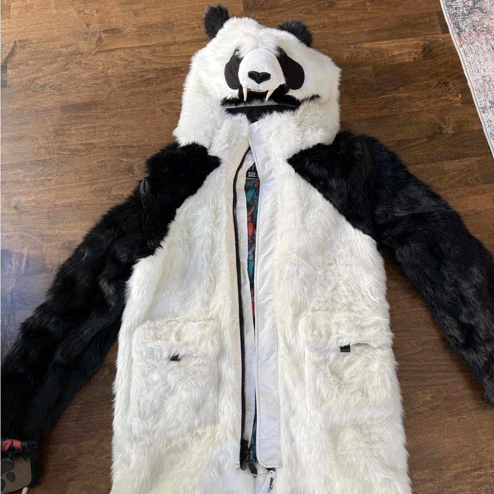 Men's Black and White Panda Ski Jacket